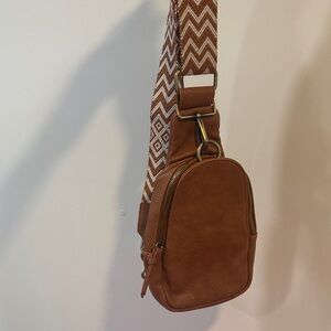 Anthropologie Urban Originals Liberty Sling Bag Tan Crossbody